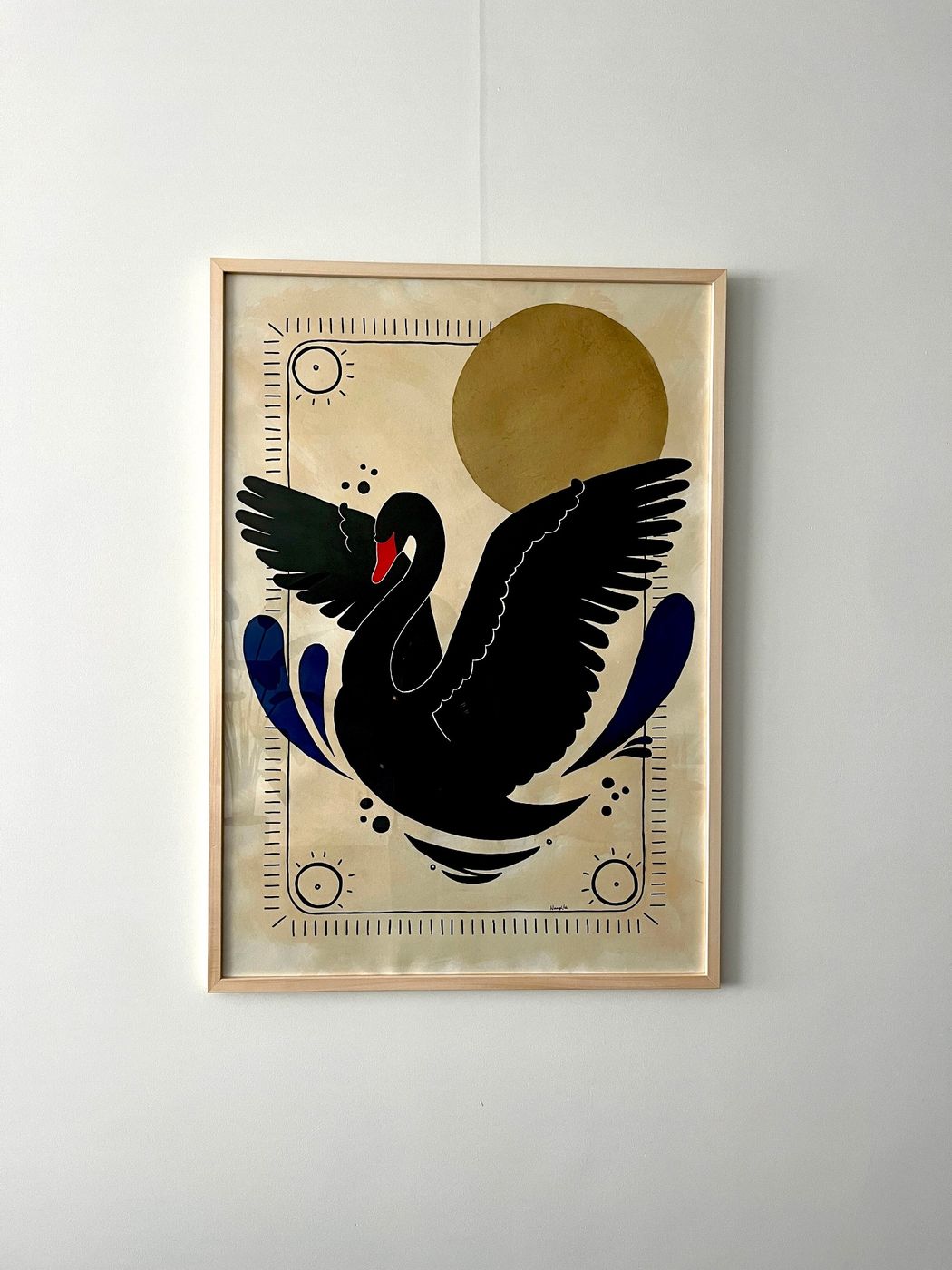 Black swan, golden hour